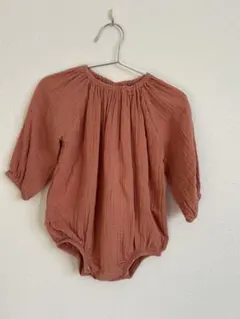 llilu コットン 長袖ロンパース 2/4y ピンク