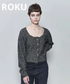 美品　ROKU スクエアネック カーディガン