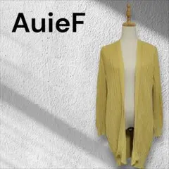 AuieF アウィーエフ ロングカーディガン メッシュニット 38 黄色のサムネイル