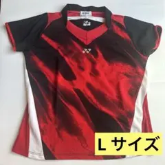 Lサイズ　YONEX バドミントンウェア 赤黒 Vネック　ゲームシャツ