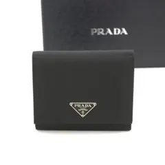 ✨Sランク・箱付き✨ PRADA ミニ財布 三角プレート ナイロン ブラック