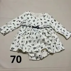 conoco花柄 長袖 ドレス風ロンパース