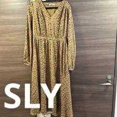 SLY レオパード柄 長袖ロングワンピース