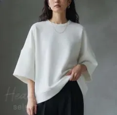 CLANE クラネ ／バルキーラインハーフスリーブトップス ホワイト M