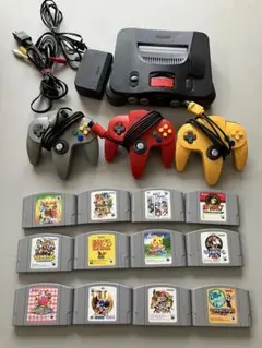 ジャンク品 ニンテンドー64本体+ゲームソフト8本 +コントローラー2個