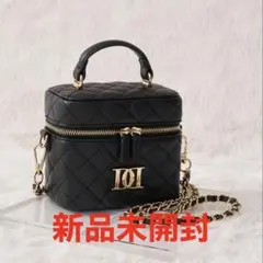 darich キルティングスクエアミニバッグ　ゴールドパーツ　ブラック