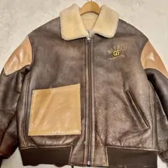 NAFNAF 羊革 B-3型 ムートン フライトジャケット ブラウン レザー F