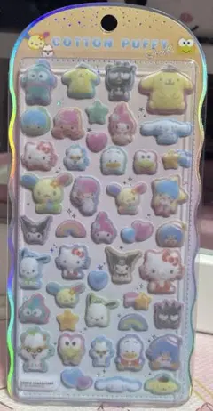 正規品 コットンパフィーシール サンリオキャラクターズ