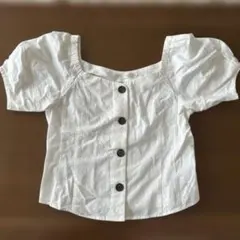 Coco Deal パフスリーブ ホワイトシャツ