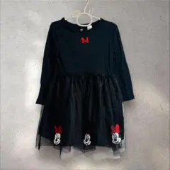 H&M ミニーマウス刺繍チュールワンピース ブラック 110ディズニー