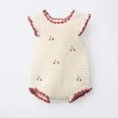 ZARA BABY チェリー柄 クロシェ編み ロンパース 68cmのサムネイル