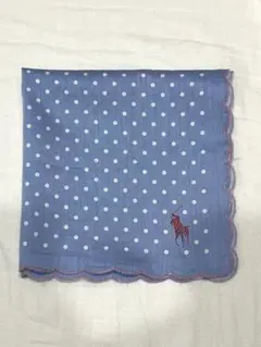 ラルフローレン　水玉模様 スカラップエッジ ハンカチ