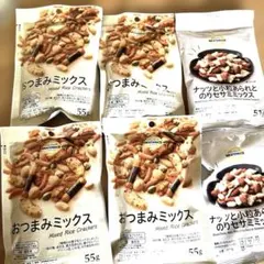 トップバリュ おつまみミックス＆ナッツと小粒あられとのりセサミミックス 6個のサムネイル