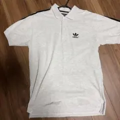 adidas グレー ポロシャツ Lサイズ