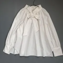 近年　ノーリーズ　Sophi ブロード　ボウタイ　リボン　ブラウス 白
