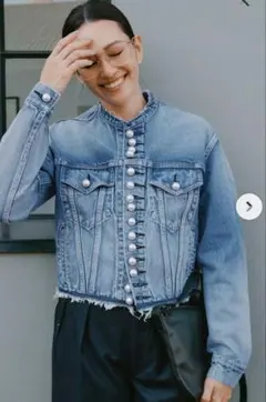 新品　CINOH チノ　デニムジャケット　Gジャン　パールデニムジャケット　40