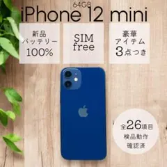 iPhone12 mini 本体 64GB SIMフリー ブルー アイフォン