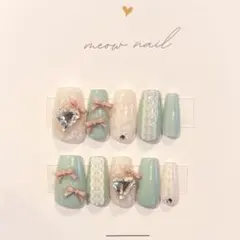 ネイルチップ ミントネイル ピンクネイル レースネイル ウィッシュコアネイルのサムネイル