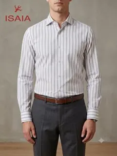 【ISAIA】長袖 ストライプシャツ