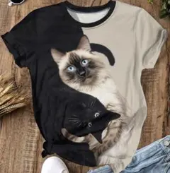 【新品】 キャット 両面プリント Tシャツ ねこ ネコ 猫 かわいい おしゃれ