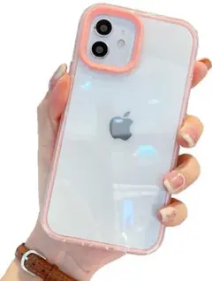 iPhone13 ケース カバー 背面クリア QI充電 スマホケース ピンク