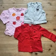 ミキハウス◯３着セット◯ロンT◯上着◯80cm◯90cm