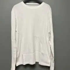 NICOLE selection リブ 長袖 カットソー ロンT ホワイト XL