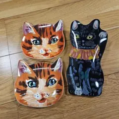 【新品未使用】ナタリーレテ　猫プレート3点のサムネイル