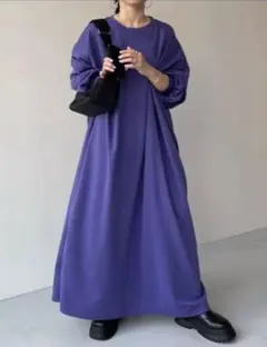 wee9s パープル ロングワンピース