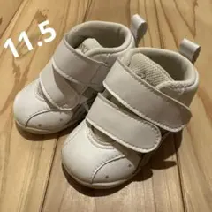 ベビーシューズ ホワイト 星柄、アシックス、ファーストシューズ