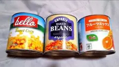 新品完売⭐リアル缶詰型ケース 粒コーン・イングリッシュビーンズ・フルーツミックス