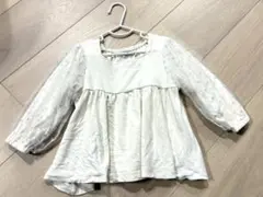 mirror base. アイボリー ドット柄 シースルー袖 チュニック　冬　春