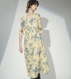 23AW ダイアグラム シャドーフラワープリントワンピース 36