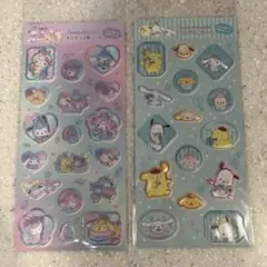 スリガラス風シール　サンリオ　ポチャッコ　シナモロール　マイメロ
