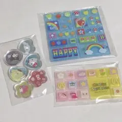ち*♡様 おはじきシール　キティ　ポムポムプリン　クロミ　マイメロ　シナモン　タ