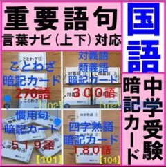 【中学受験】国語重要語句暗記カード４点セット 1269語 1269枚《カット前》