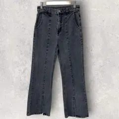 INGNI フロントスリットデニムパンツ 脚長効果 フレアパンツ M相当