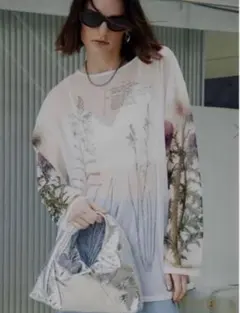 AMERI VINTAGE ILLUSTRATION PRINT SHEER