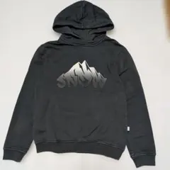 150★イルグッフォ★フロッキープリント！ユーズド加工パーカー付きトレーナー★