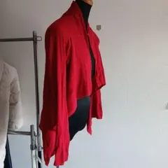 ジョセフリブ編みショート丈レッドカーディガン