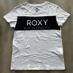 ROXY ロゴ入り 半袖Tシャツ M ホワイト/ブラック