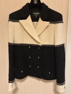 CHANEL シャネル ツイードジャケット バイカラー 38のサムネイル