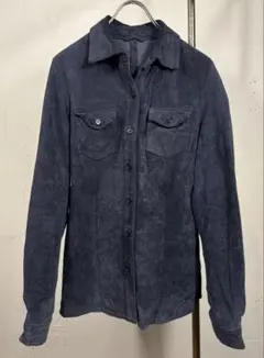 ビンテージ スモーキーブルー レザーシャツ レディース