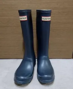 HUNTER レインブーツ　ネイビー 長靴 バックル付き UK13