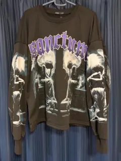 ロンt tシャツ ドリップ ストリート ノーブランド トップス