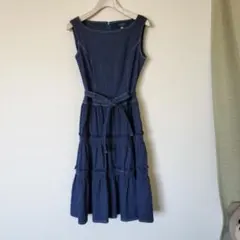 美品】M'S GRACY デニム ノースリーブワンピース 40 - メルカリ