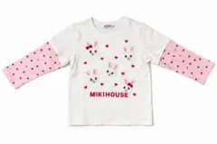 美品 ミキハウス ウサコ うさぎロンT ハート ピンク