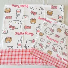 難あり 綿100% ハローキティ バスタオル&フェイスタオル お得な2枚セット