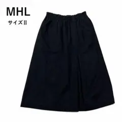 MHL. マーガレットハウエル コットンリネン ロングスカート ブラック 2 Mのサムネイル
