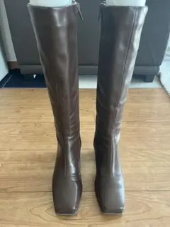 【超美品】RANDA ストレッチ スクエアトゥロングブーツ　晴雨兼用　最終値下